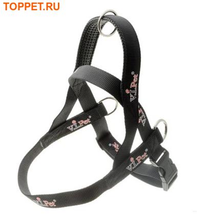 V.I.Pet Шлейка ездовая для собак 25 мм, черная, размеры S, M, L V.I.Pet Шлейка ездовая для собак 25 мм, черная, размеры S, M, L