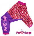 ForMyDogs Дождевик для средних пород собак красный/фиолетовый, модель для девочки, размер А2