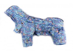 ZooAvtoritet Комбинезон для собак Дутик, голубой/орнамент, размер М, XL