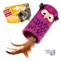 GiGwi Игрушка для кошек Сова цилиндр дразнилка с хвостиком на резинке со звуковым чипом 22см