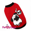 ForMyDogs Футболка для собак из хлопкового полотна, цвет красный, размер 16