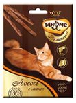 МНЯМС Деликатес лакомые палочки 9 см для кошек с лососем и манго 3х4 г