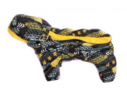 ZooAvtoritet Комбинезон для собак Дутик, серый/желтый, флис Мембрана, размер L, спина 32-36см