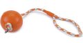 Beeztees Игрушка для собак "Мячик 6,5см на веревке 30см" оранжевый, литая резина