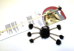 DOGMAN Игрушка для кошек Дразнилка "Норковый паук на веревке"