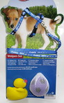 TRIXIE Шлейка с поводком для щенка с двумя игрушками 23-34см /8 мм, длина поводка 2м, цвет синий