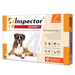Экопром Inspector Квадро капли для собак от 25 кг до 40 кг от наружных и внутренних паразитов