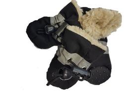 PetsBand Ботиночки для собак теплые с мехом черные, размер №1,№2,№4,№5
