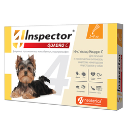 Экопром Inspector Квадро капли для собак от 1кг до 4 кг от наружных и внутренних паразитов