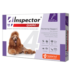 Экопром Inspector Квадро капли для собак от 10кг до 25 кг от наружных и внутренних паразитов