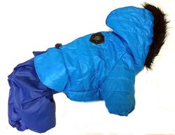 LifeDog Комбинезон для собак на меху, голубой/синий, размер L, спина 32-36см