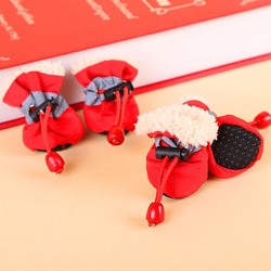 PetsBand Ботиночки для собак теплые с мехом красные, размер №2,№3,№4,№5