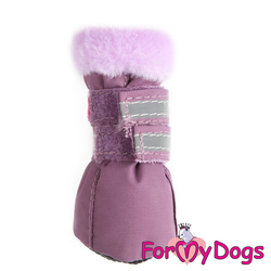 ForMyDogs Сапоги для собак из нейлона, фиолетовые, размер №1, №2