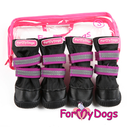 ForMyDogs Сапоги для крупных собак из нейлона с усиленной защитой от воды, черно/фиолетовые, размер №9