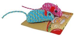 DOGMAN Игрушка для кошек Мышка гремящая плетеная 7см(2шт в уп)