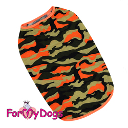 ForMyDogs Майка для крупных собак оранжевая камуфляж, размер С2, С3