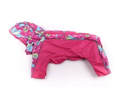 ZooPrestige Дождевик для собак Дружок, розовый/мульти, размер L, спина 32-36см