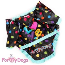 ForMyDogs Плащ-дождевик для собак черный/микс, размер №18