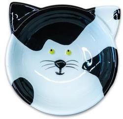 КерамикАрт Миска керамическая Мордочка кошки черно-белая, 120 мл