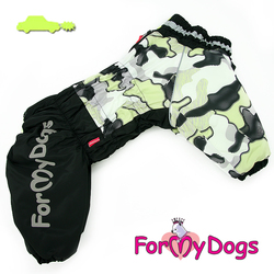 ForMyDogs Комбинезон для собак черно/желтый камуфляж для мальчиков, размер С3, D3