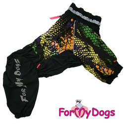 ForMyDogs Дождевик для больших собак "Соты" коричневый, модель для мальчиков, размер D1, D3