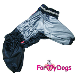 ForMyDogs Дождевик для больших собак синий металлик, модель для мальчиков, размер D1, D3