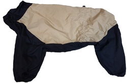 LifeDog Дождевик для больших пород собак, бежевый/черный, размер 6XL, спина 65см