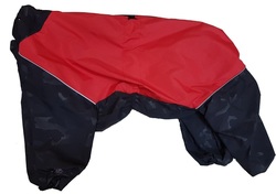 LifeDog Дождевик для больших пород собак, красный/черный, размер 4XL, 5XL, спина 55см и 60см