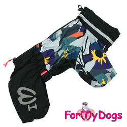 ForMyDogs Дождевик для собак черно/серый, модель для девочек, размер №10, №12