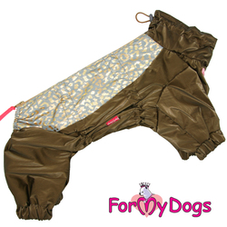 ForMyDogs Дождевик для собак коричневый металлик, модель для девочек, размер №10,№12,№14,№16,№18