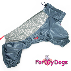 ForMyDogs Дождевик для собак серый металлик, модель для мальчиков, размер №14,№20,№22