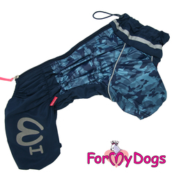 ForMyDogs Дождевик для собак синий, модель для мальчиков, размер №10