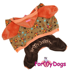 ForMyDogs Костюм для собак велюровый оранжево/коричневый, размер №16