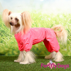 ForMyDogs Костюм для собак велюровый розовый, размер 20