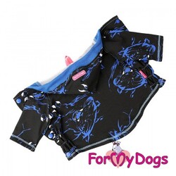 ForMyDogs Толстовка для собак черная из трикотажа с капюшоном, размер 10