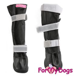 ForMyDogs Сапоги для крупных собак из водоотталкивающей двухслойной ткани с усиленной защитой от воды, черно/серые размер №10