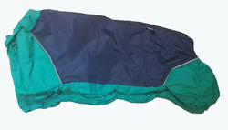 LifeDog Дождевик для таксы, синий/изумруд, размер №3, спина 44-45см
