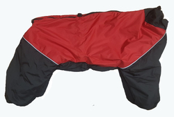 LifeDog Комбинезон для больших собак, красный/черный, на синтепоне, размер 4XL, спина 55см