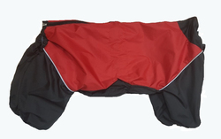 LifeDog Комбинезон для средних собак, красный/черный, размер 2XL, спина 37-43см