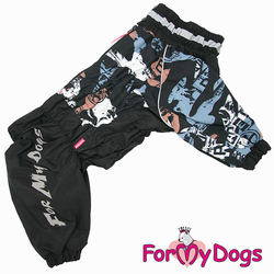 ForMyDogs Комбинезон для собак черно/коричневый для мальчиков, размер С2, С3