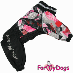 ForMyDogs Комбинезон для собак черно/розовый для девочек, размер C2, С3, D2, D3