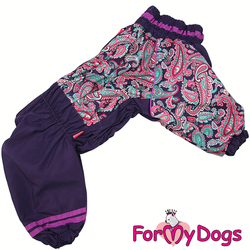ForMyDogs Комбинезон для собак фиолетовый "Пэйсли" для девочек, размер D1