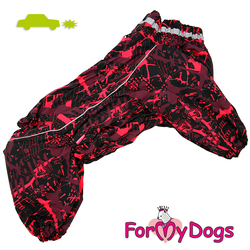 ForMyDogs Комбинезон для собак темно/ красный для девочек, размер С1, С2