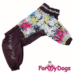 ForMyDogs Дождевик для больших собак, светло/фиолетовый, модель для девочки, размер С1, С3, D1