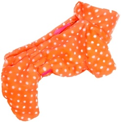 ForMyDogs Комбинезон флисовый оранжевый в горох, размер №18, модель для девочек
