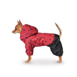 ZooTrend Дождевик для маленьких собак "Ласточки", красный размер М, L, XL