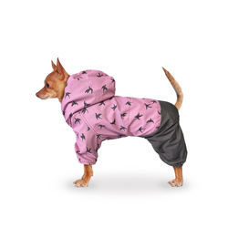 ZooTrend Дождевик для маленьких собак "Ласточки", розовый размер М, L, XL