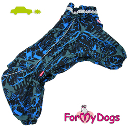 ForMyDogs Комбинезон для собак сине/черный для мальчиков, размер D3