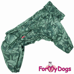 ForMyDogs Дождевик для крупных собак зеленый, модель для мальчиков, размер D3