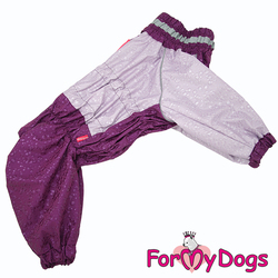 ForMyDogs Дождевик для крупных собак Капли фиолетовый, модель для девочек, размер С2, D2